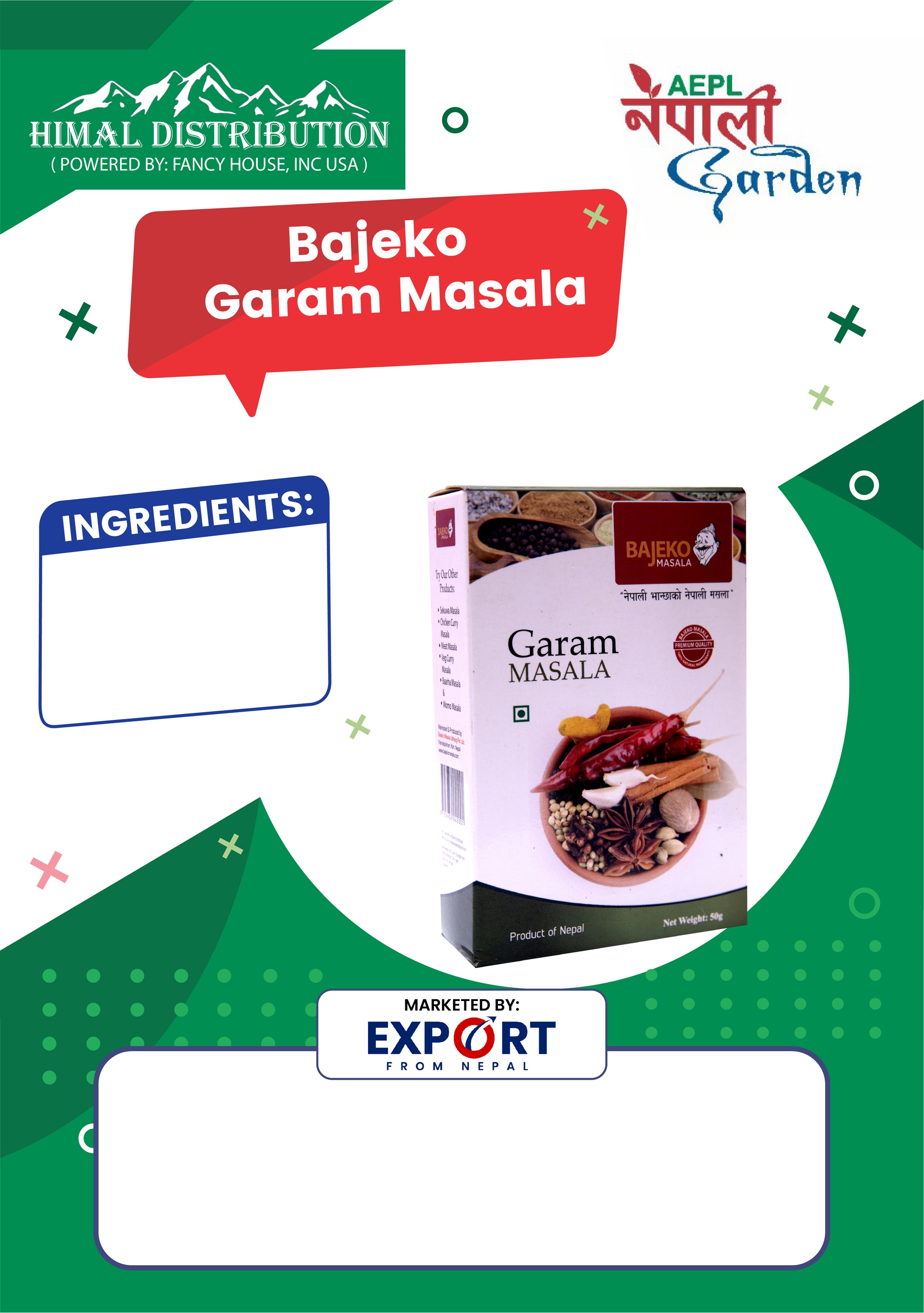 Bajeko Garam Masala (200 Packets) 