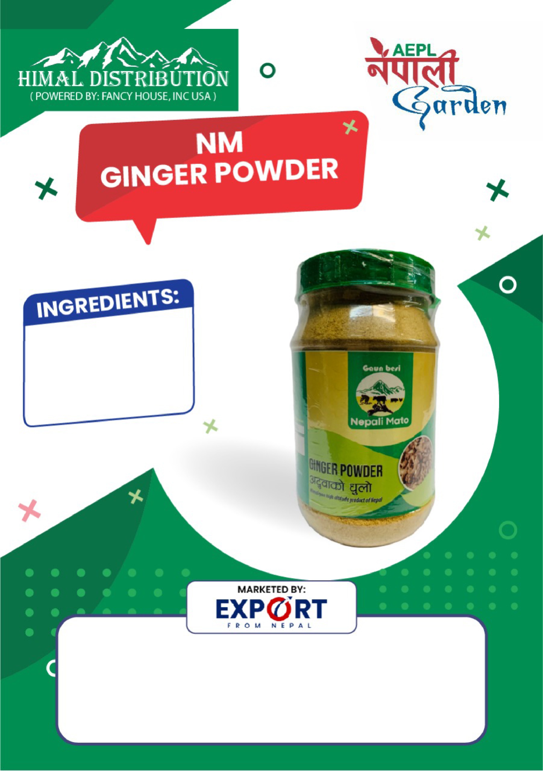 NM Ginger Powder (Bottled) (48 Bottles)