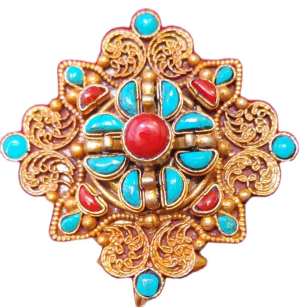 Net Carved Flower Ghau Pendants