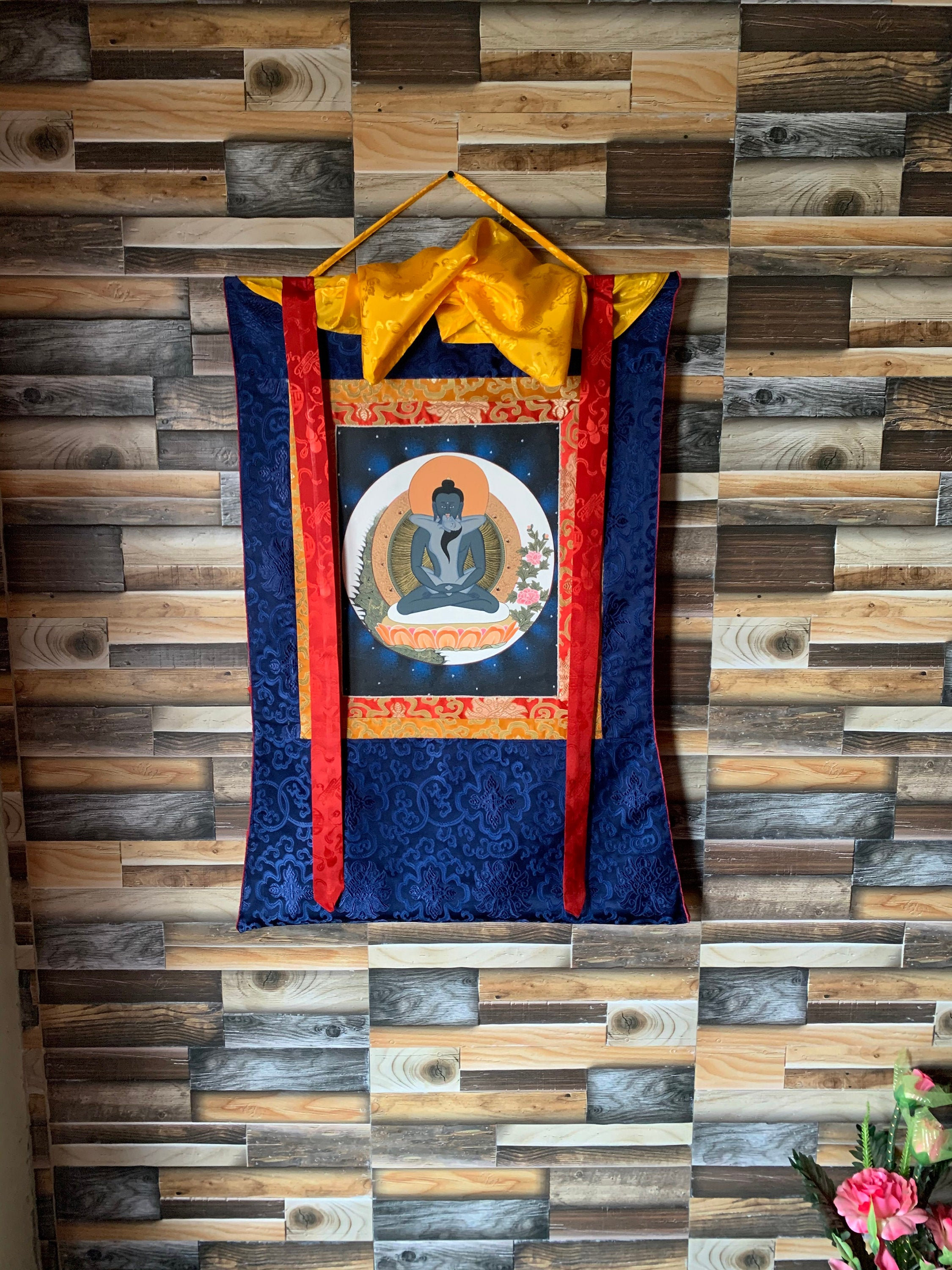 Hand-Painted Samantabhadra Tibetan Thangka Painting, Art on Canvas