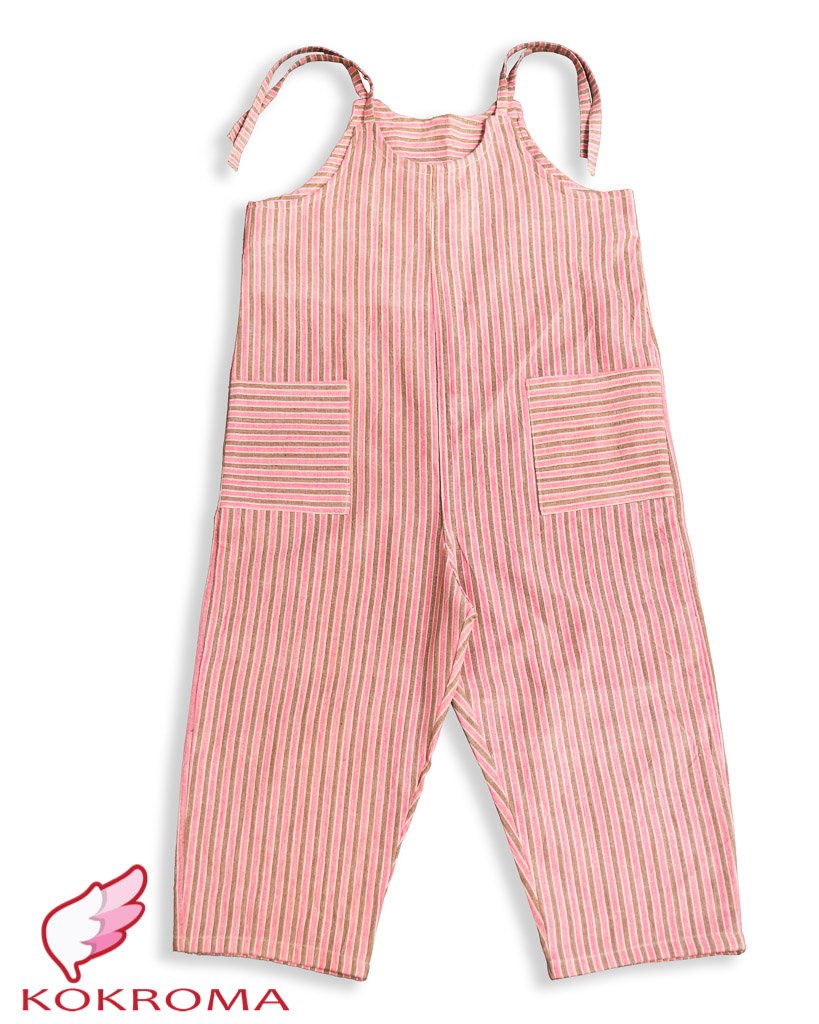 Stripe Design Cotton Kokroma Dungarees