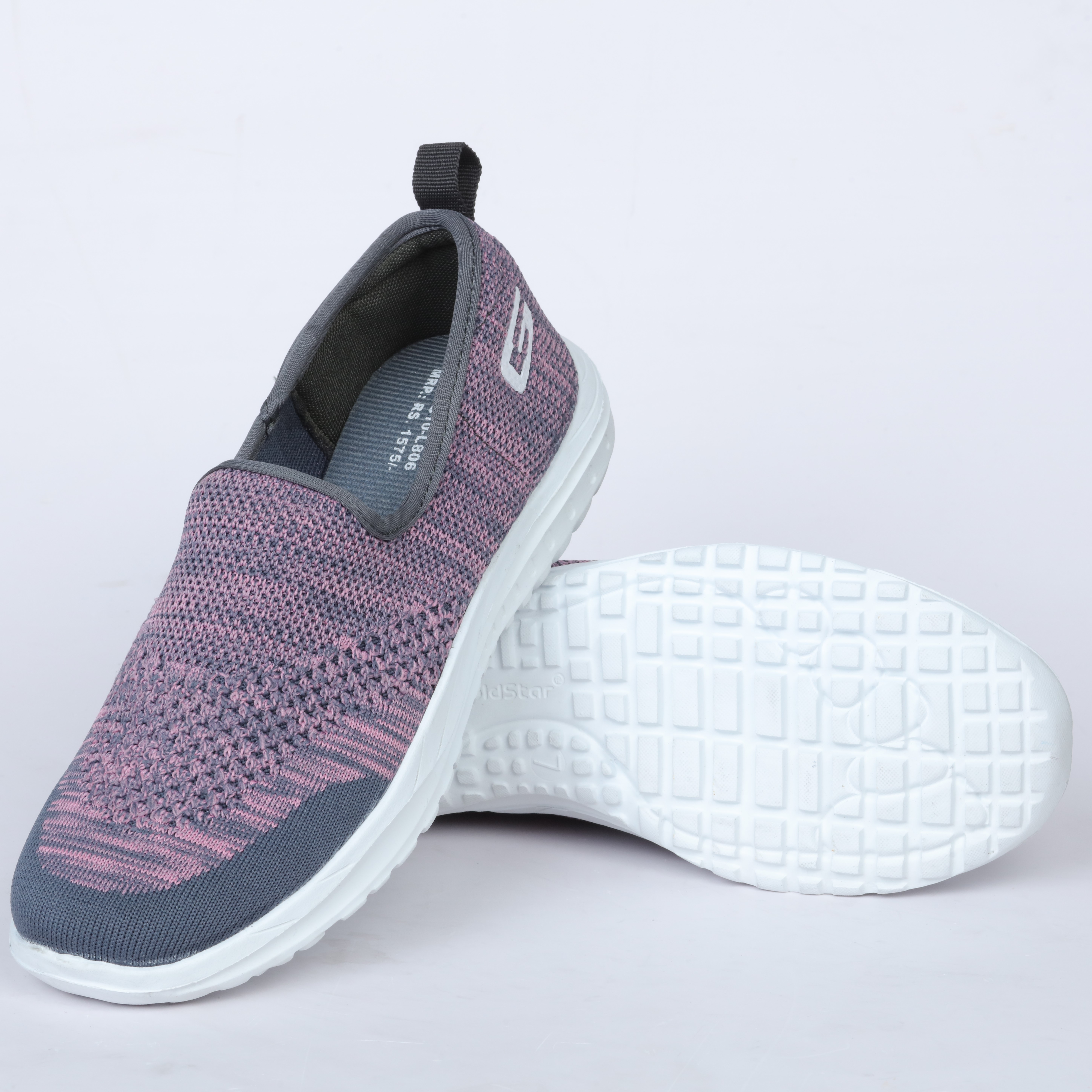 G10 L806 Grey and Baby Pink Goldstar Shoes For Women