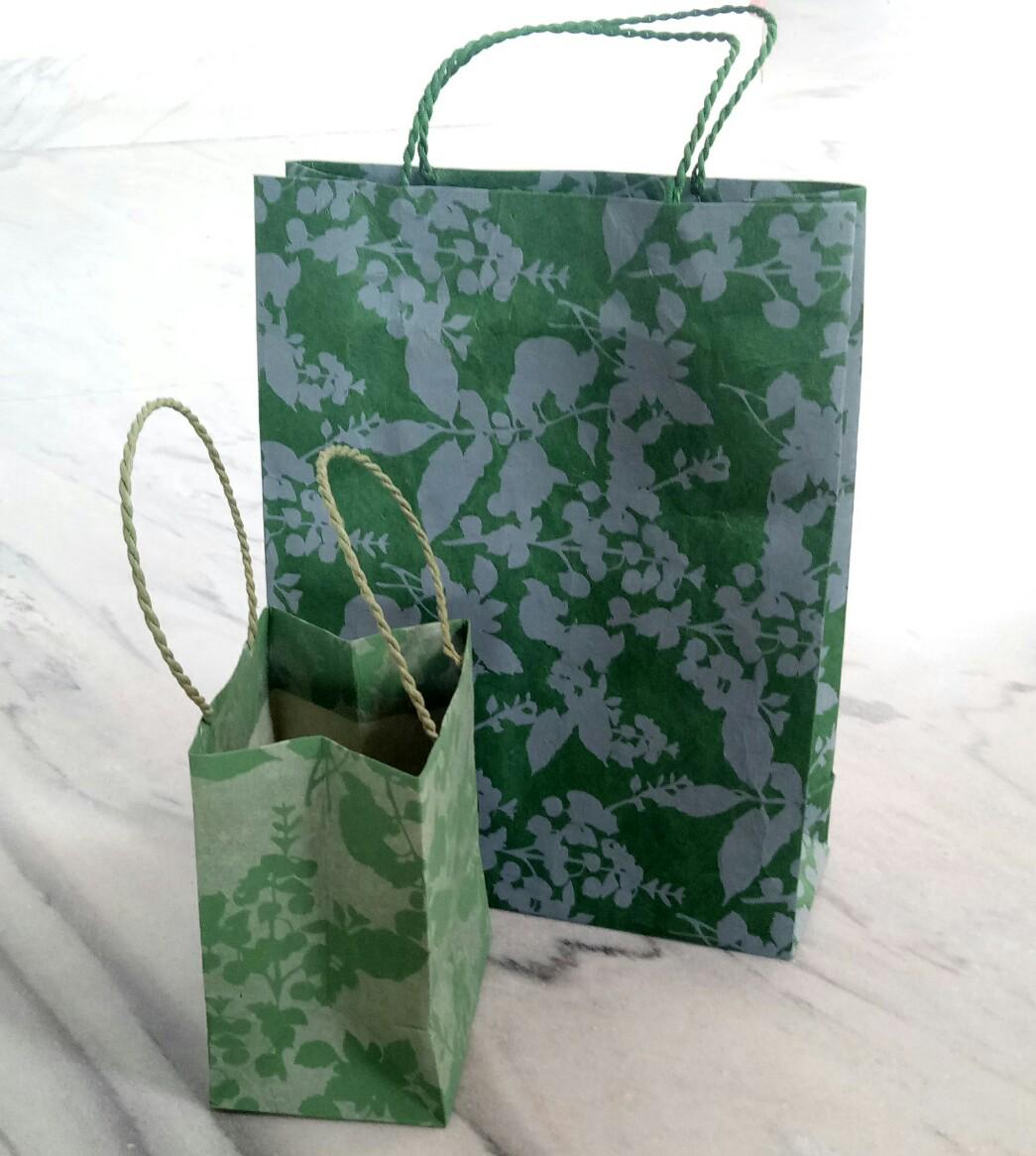 Green Printed Paper Bag