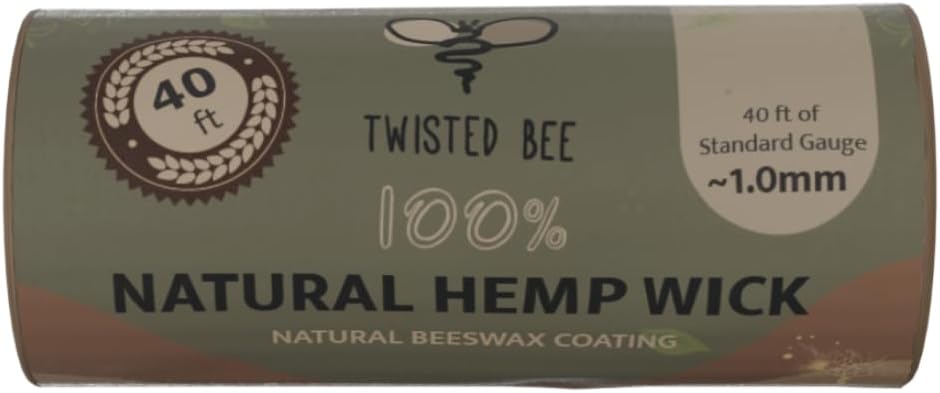 100% Natural Hemp Wick with Natural Beeswax Coating (40ft Standard Self Dispensing) Box of 150