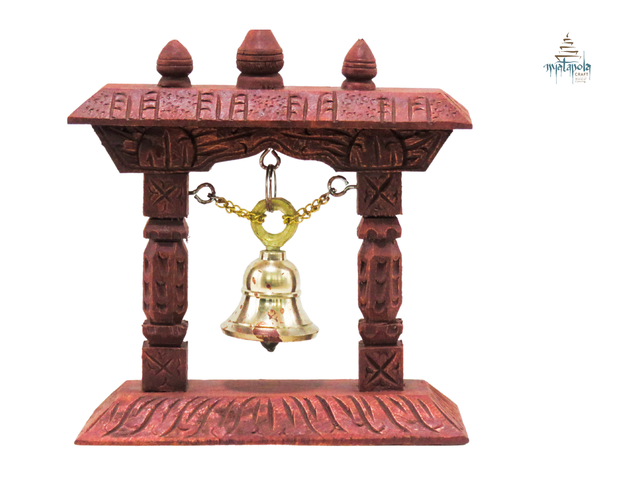 Wooden Frame Brass Bell