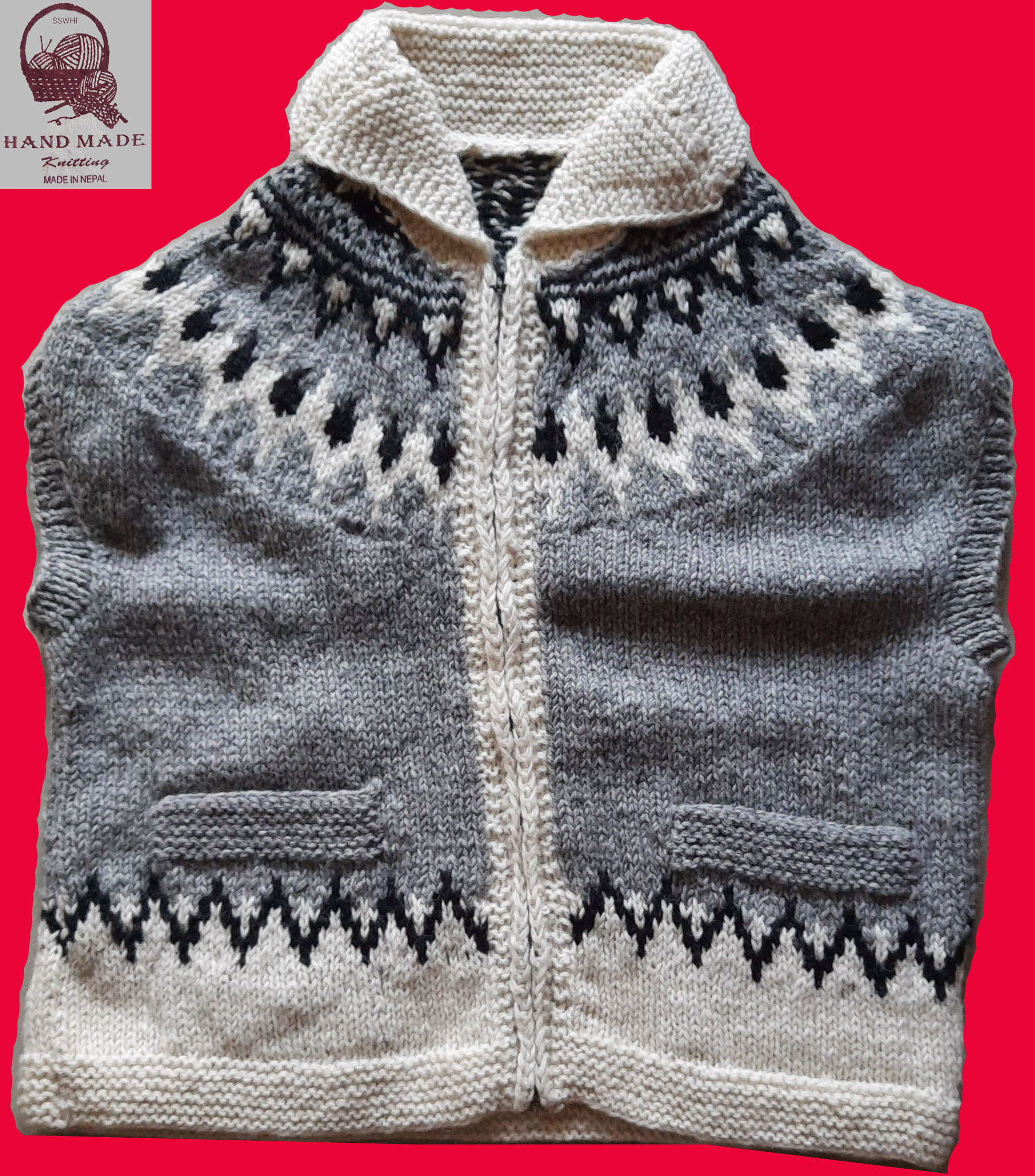 sleeveless woolen sweater