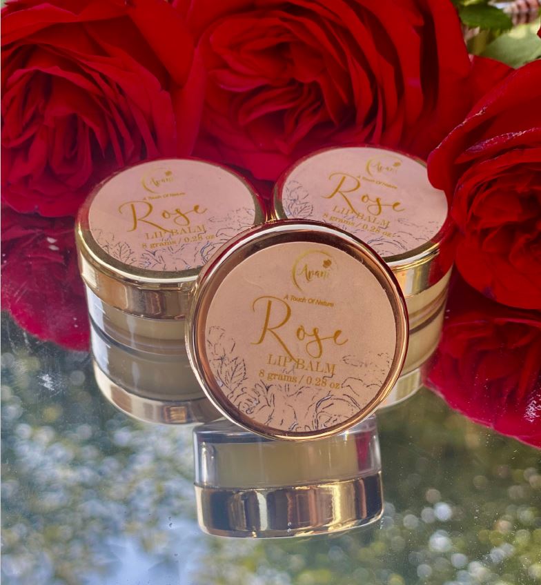 Avani 100% Natural Extra Hydrating Rose Lip Balm For Soft And Nourished Lips Infused With Jojoba Oil , Almond Oil - 8 Grams
