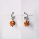 5 Mukhi Rudraksh Single Bead Naag Designed Sterling Silver Earring