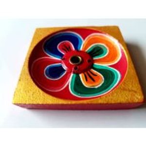 SQUARE FLORA INCENSE WOODEN BURNER — image 1