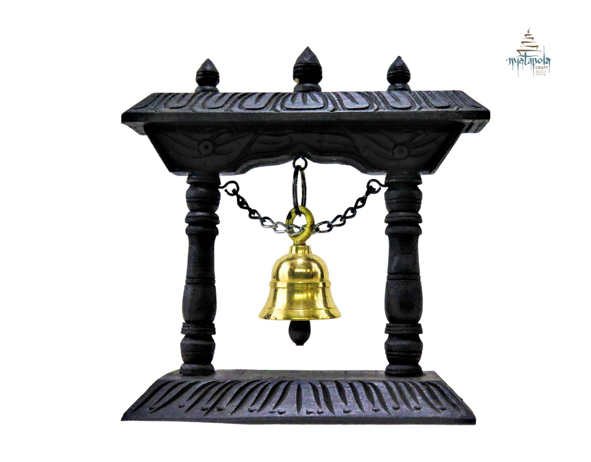 Wooden Stand with Brass Bell