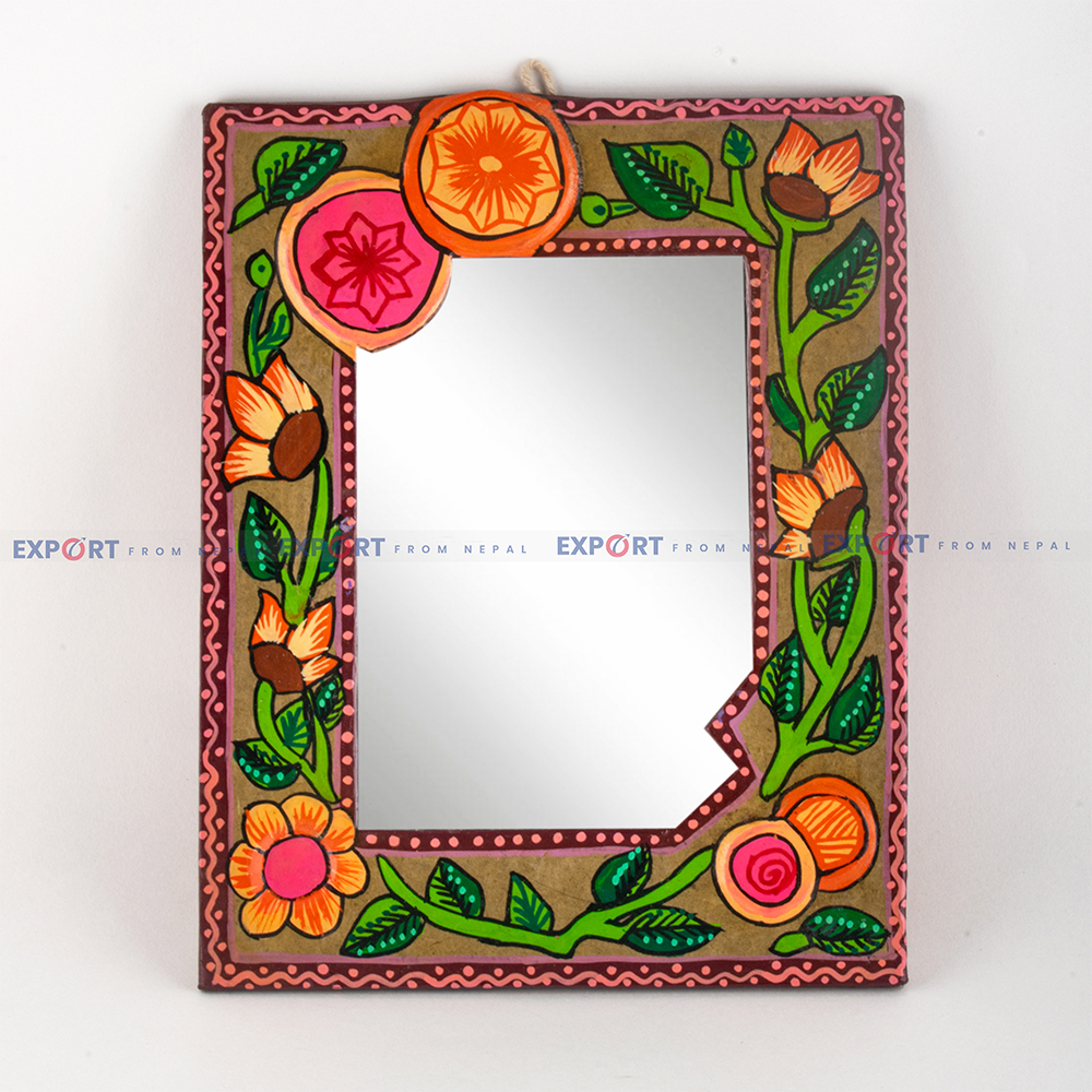 Flower Painted Mirror (Medium)