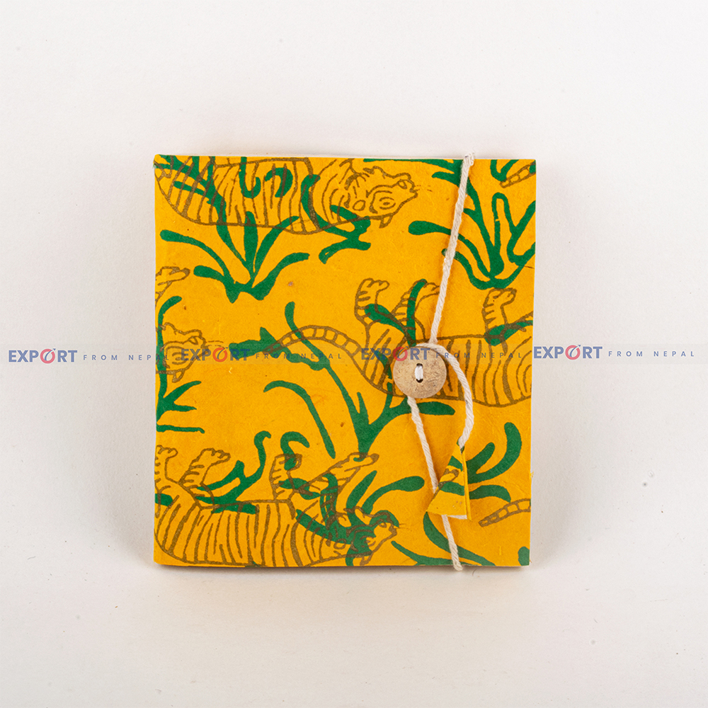 Medium Sized Tiger Print Nepali Lokta Paper Note Book