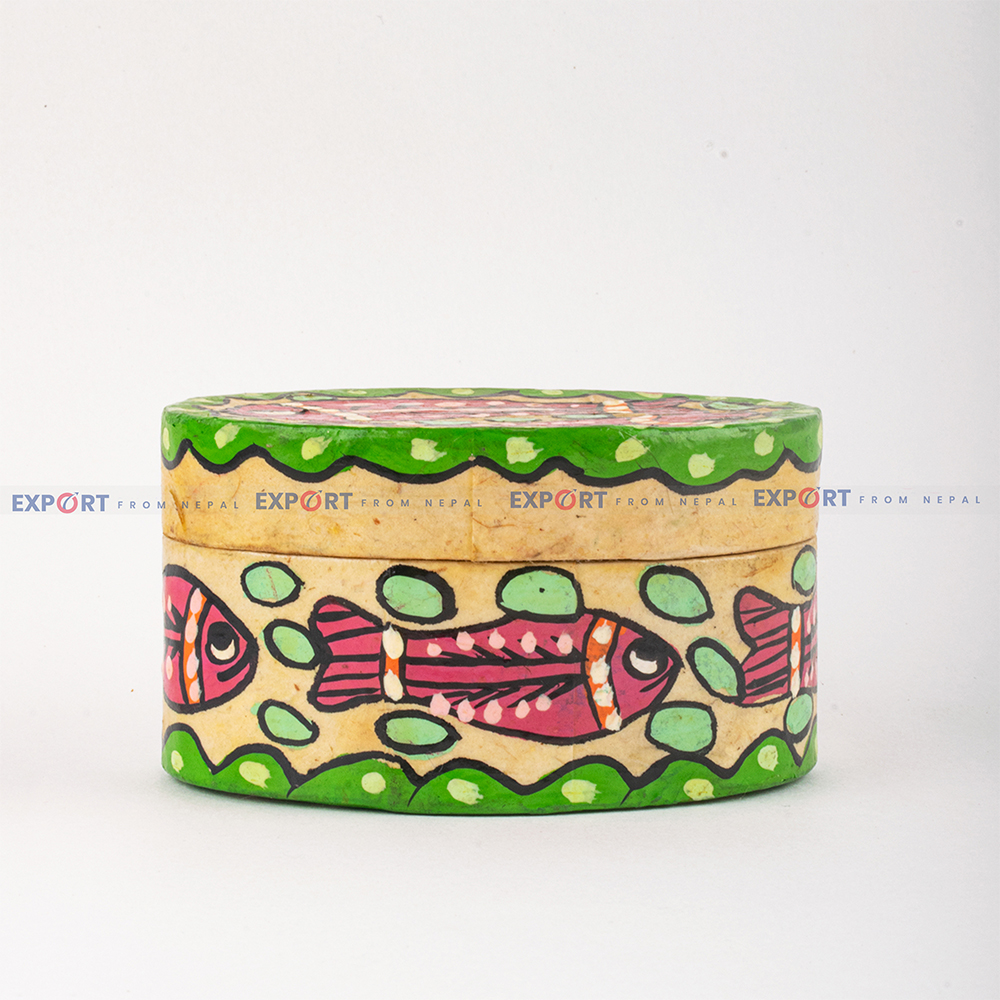 Mithila art oval Box