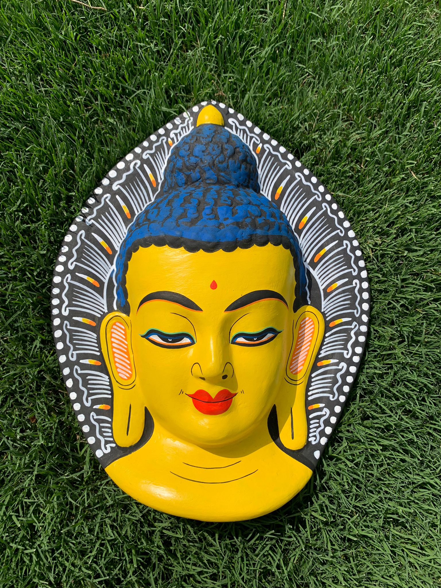 Yellow Buddha Paper Mask
