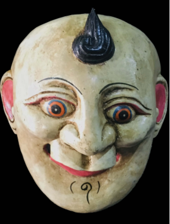 Handmade Wooden Mask Of Joker, Painted White